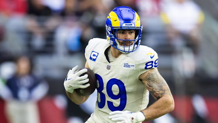 Los Angeles Rams tight end Tyler Higbee. Los Angeles Rams tight end Tyler Higbee.