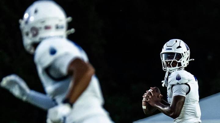 IMG Academy quarterback Jaylen Wade looks for an open receiver during the Ascenders' game against The First Academy of Orlando last week. He passed for 162 yards and three touchdowns to rally No. 1-ranked IMG to a 48-27 victory. IMG Academy quarterback Jaylen Wade looks for an open receiver during the Ascenders' game against The First Academy of Orlando last week. He passed for 162 yards and three touchdowns to rally No. 1-ranked IMG to a 48-27 victory.