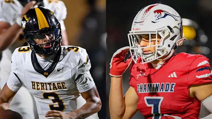 Stars Dia Bell (left) of American Heritage and Jasen Lopez on Chaminade-Madonna will lead their teams into battle on Friday as the rivalry between the two South Florida powers resumes.