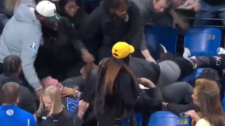 VCU and Saint Louis fans brawled in the stands.