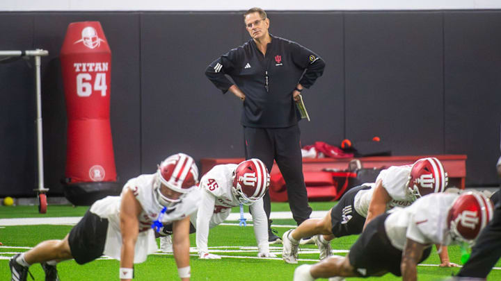 Indiana Head Coach Curt Cignetti during Indiana University spring football practice on Thursday, March 26, 2026. Indiana Head Coach Curt Cignetti during Indiana University spring football practice on Thursday, March 26, 2026.