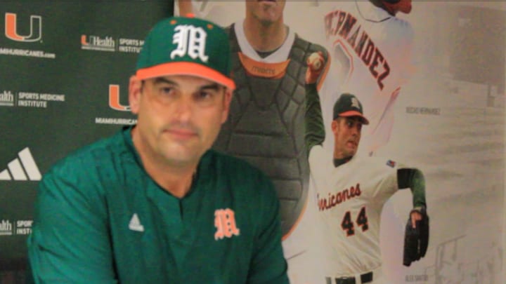 J.D. Arteaga post game after the Miami Hurricanes friday night victory over the Niagara Purple Eagles.