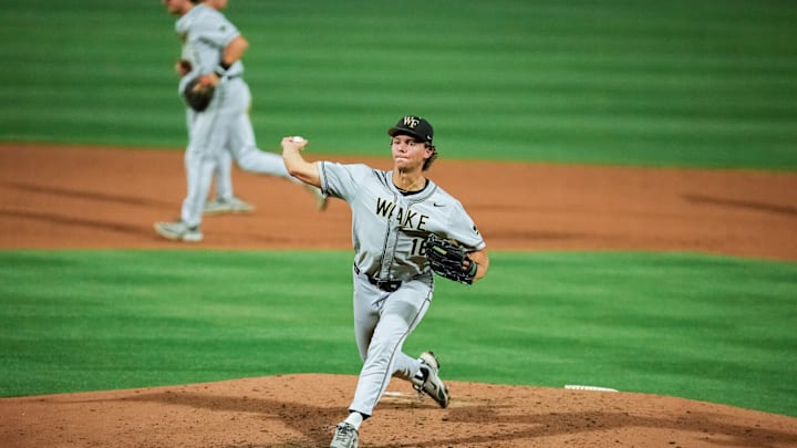 Wake Forest pitcher Evan Jones goes against Georgia Tech in Atlanta 
