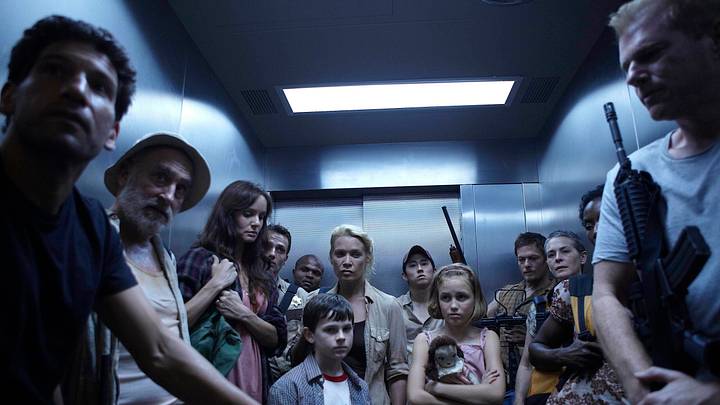 (L-R) Shane Walsh (Jon Bernthal), Dale (Jeffrey DeMunn), Lori Grimes (Sarah Wayne Callies), Rick Grimes (Andrew Lincoln), T-Dog (Robert 'IronE' Singleton), Carl Grimes (Chandler Riggs), Andrea (Laurie Holden), Glenn (Steven Yeun), Sophia (Madison Lintz), Daryl Dixon (Norman Reedus), Carol (Melissa Suzanne McBride), Jacqui (Jeryl Prescott) and Dr. Edwin Jenner (Noah Emmerich)