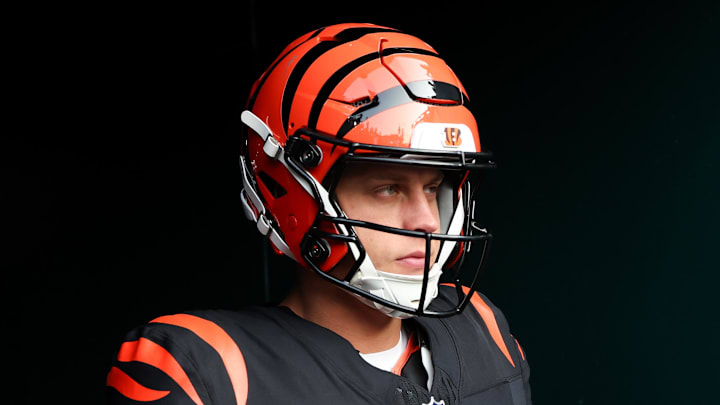 Aug 7, 2025; Philadelphia, Pennsylvania, USA; Cincinnati Bengals quarterback Joe Burrow walks out of the tunnel for a game against the Philadelphia Eagles at Lincoln Financial Field. Mandatory Credit: Bill Streicher-Imagn Images