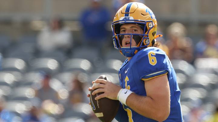 Pittsburgh Panthers quarterback Mason Heintschel (6)