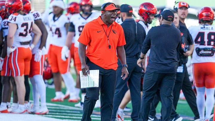 Oct 3, 2026; Fort Collins, Colorado, USA; Oregon State Beavers head coach JaMarcus Shephard reacts on the sidelines against Colorado State Rams in the first half at Sonny Lubick Field at Canvas Stadium. Mandatory Credit: Andrew Rydland-Imagn Images Oct 3, 2026; Fort Collins, Colorado, USA; Oregon State Beavers head coach JaMarcus Shephard reacts on the sidelines against Colorado State Rams in the first half at Sonny Lubick Field at Canvas Stadium. Mandatory Credit: Andrew Rydland-Imagn Images