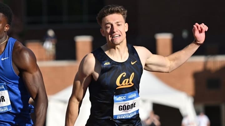 Johnny Goode completes his record-breaking 400-meter run