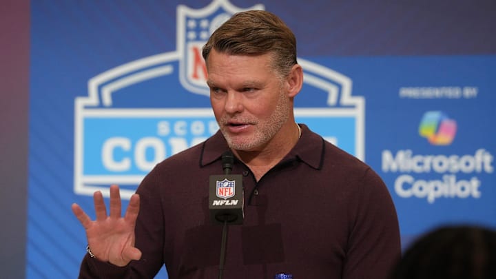 Indianapolis Colts general manager Chris Ballard meets with the media at the 2026 NFL Combine. Indianapolis Colts general manager Chris Ballard meets with the media at the 2026 NFL Combine.
