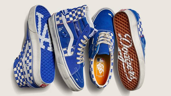 The Vans x Los Angeles Dodgers Classic Era Shoe and Sk8-Hi Shoe. The Vans x Los Angeles Dodgers Classic Era Shoe and Sk8-Hi Shoe.