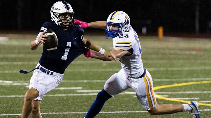 Chattahoochee defensive end George Attalah (23) was the winner of last week' Georgia High School Football Player of the Week.
