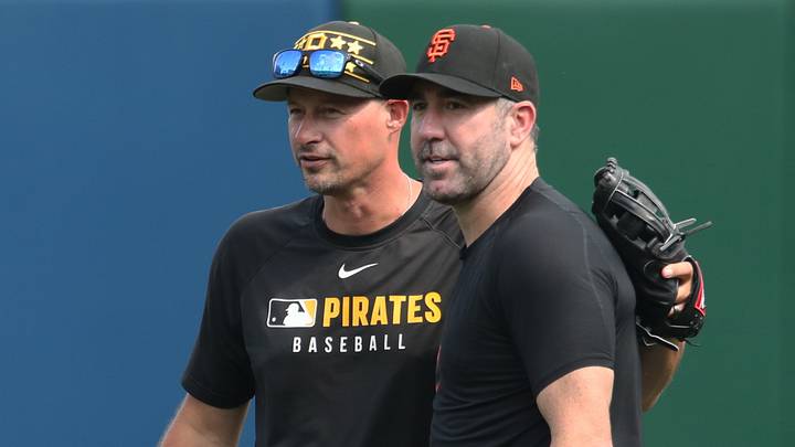 Pittsburgh Pirates manager Don Kelly and San Francisco Giants pitcher Justin Verlander.