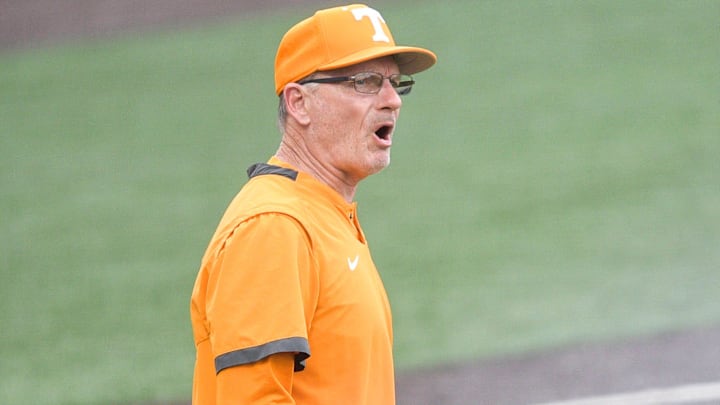 Tennessee Assistant Coach Frank Anderson walks on the field during the first round of the NCAA Knoxville Super Regionals between Tennessee and Notre Dame at Lindsey Nelson Stadium in Knoxville, Tenn. on Friday, June 10, 2022.
Kns Tennessee Notre Dame Tennessee Assistant Coach Frank Anderson walks on the field during the first round of the NCAA Knoxville Super Regionals between Tennessee and Notre Dame at Lindsey Nelson Stadium in Knoxville, Tenn. on Friday, June 10, 2022.
Kns Tennessee Notre Dame