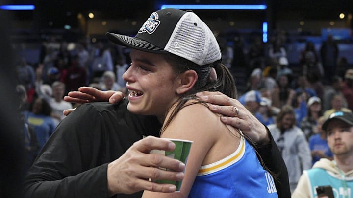 Mar 8, 2025; Indianapolis, IN, USA; UCLA Bruins guard Gabriela Jaquez (11) reacts after winning the Big Ten Conference Championship against USC Trojans at Gainbridge Fieldhouse. The UCLA Bruins won 72-67 in the B1G Women’s Basketball Tournament. Mandatory Credit: Stephanie Amador Blondet-Imagn Images Mar 8, 2025; Indianapolis, IN, USA; UCLA Bruins guard Gabriela Jaquez (11) reacts after winning the Big Ten Conference Championship against USC Trojans at Gainbridge Fieldhouse. The UCLA Bruins won 72-67 in the B1G Women’s Basketball Tournament. Mandatory Credit: Stephanie Amador Blondet-Imagn Images