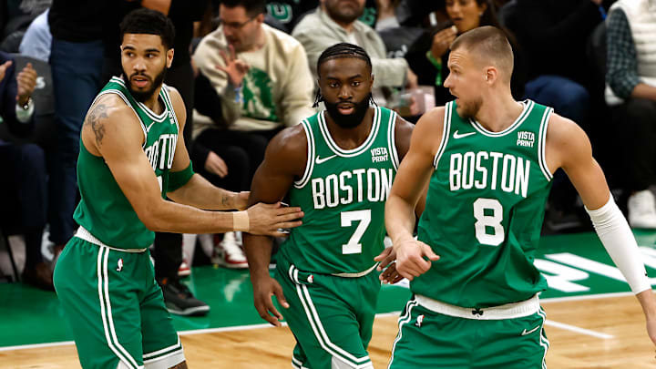 Jayson Tatum, Jaylen Brown, Kristaps Porzingis, Boston Celtics