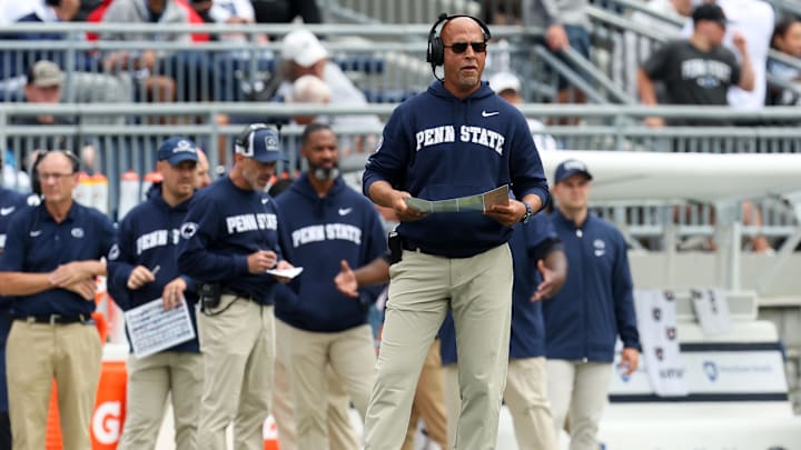 Penn State Nittany Lions head coach James Franklin during the second quarter against the FIU Panthers at Beaver Stadium. 