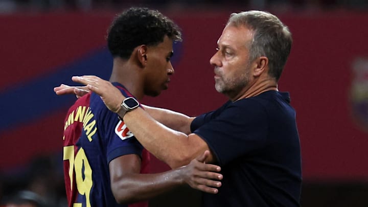 Lamine Yamal et Hansi Flick - FC Barcelone