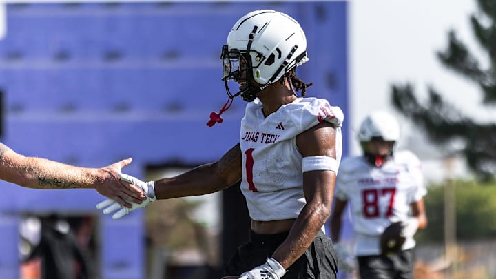 Texas Tech’s Micah Hudson practices for the fall season, Wednesday, July 31, 2024 at the Sports Performance Center.