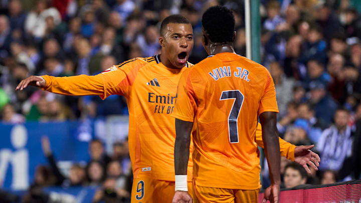 Kylian Mbappe (left) and Vinicius Junior combined for Real Madrid's first goal