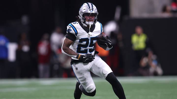 Carolina Panthers running back Jonathon Brooks (25) rushes during the third quarter against the Atlanta Falcons at Mercedes-Benz Stadium. Mandatory Credit: Brett Davis-Imagn Images Carolina Panthers running back Jonathon Brooks (25) rushes during the third quarter against the Atlanta Falcons at Mercedes-Benz Stadium. Mandatory Credit: Brett Davis-Imagn Images