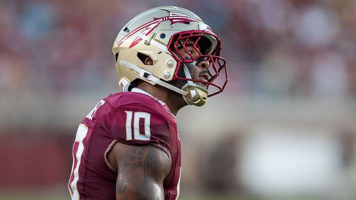 Florida State Seminoles linebacker Chris Jones (10) celebrates a tackle. The Florida State Seminoles defeated the New Mexico State Aggies 34-17 at Doak Campbell Stadium on Saturday, Aug. 29, 2026. Florida State Seminoles linebacker Chris Jones (10) celebrates a tackle. The Florida State Seminoles defeated the New Mexico State Aggies 34-17 at Doak Campbell Stadium on Saturday, Aug. 29, 2026.