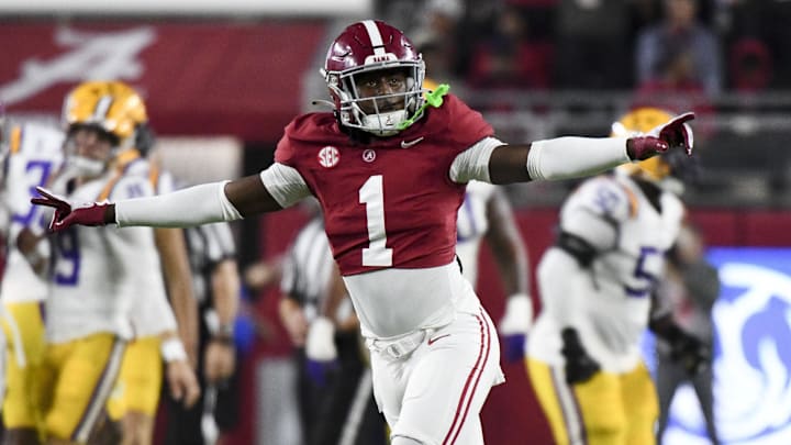 Nov 4, 2023; Tuscaloosa, Alabama, USA;  Alabama Crimson Tide defensive back Kool-Aid McKinstry (1)