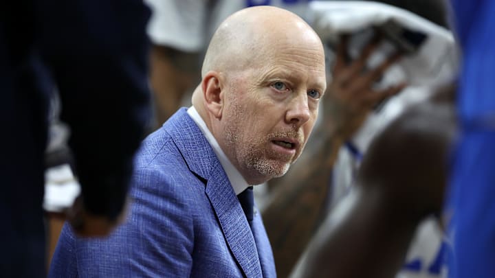 Mar 20, 2026; Philadelphia, PA, USA; UCLA Bruins head coach Mick Cronin reacts in the first half during a first round game of the men's 2026 NCAA Tournament at Xfinity Mobile Arena. Mandatory Credit: Bill Streicher-Imagn Images