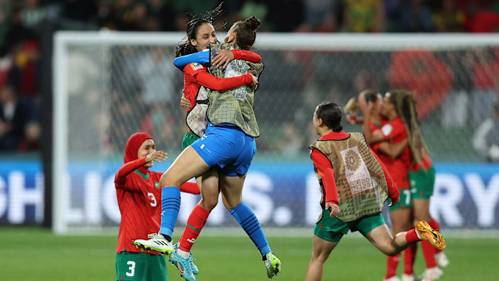 Jubel bei Marokko: Der WM-Neuling erreichte das Achtelfinale