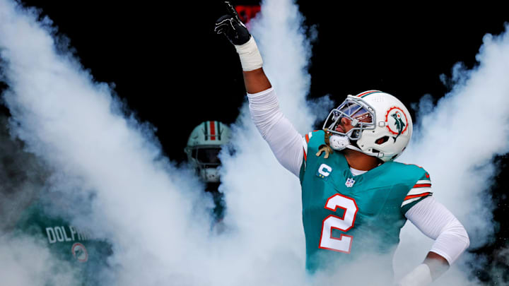Miami Dolphins linebacker Bradley Chubb (2) runs on the field at the start of the game against the Cincinnati Bengals at Hard Rock Stadium.