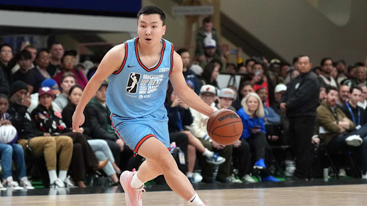 Feb 16, 2025; San Francisco, California, USA; Team Strictly guard Keisei Tominaga (30) of the Indiana Mad Ants dribbles against Team Swish Cultures during the G-League-Next Up Game semifinal at Moscone Center.