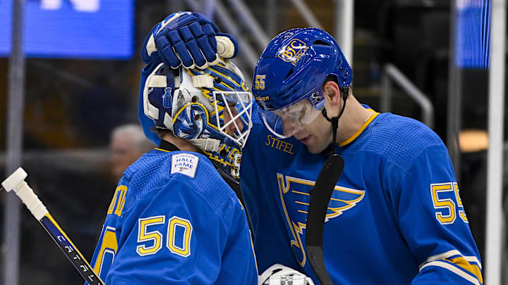 St. Louis Blues goaltender Jordan Binnington (50)