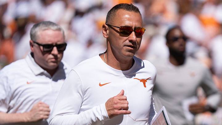 Texas Longhorns coach Steve Sarkisian leaves the field at the half during a college football game against Tennessee on Sept. 26, 2026, in Knoxville, Tennessee. Texas Longhorns coach Steve Sarkisian leaves the field at the half during a college football game against Tennessee on Sept. 26, 2026, in Knoxville, Tennessee.