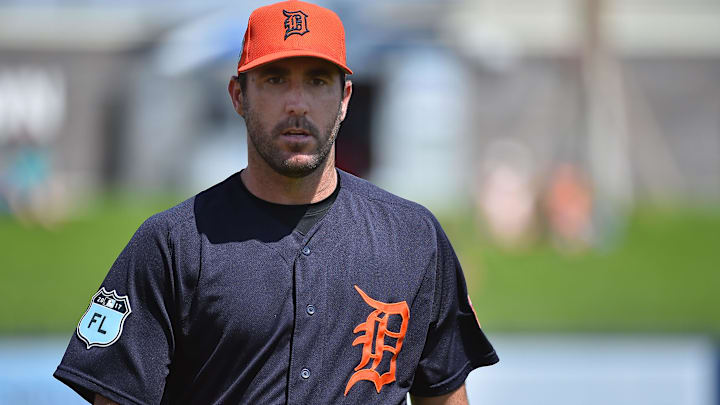 Detroit Tigers starting pitcher Justin Verlander (35) walks to the dugout.