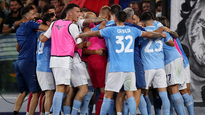 La Lazio esulta per la vittoria contro l'Inter La Lazio esulta per la vittoria contro l'Inter