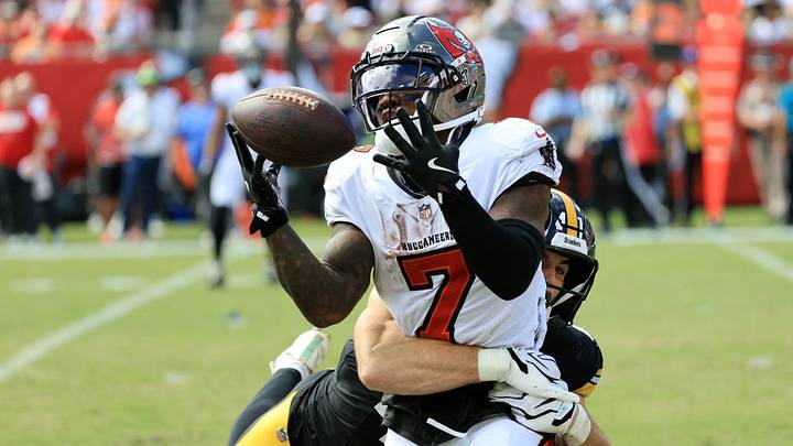 Bet on Bucky Irving to haul in at least three receptions against the Falcons in Week 8 of the NFL season.