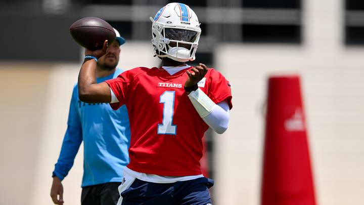 Jun 16, 2026; Nashville, TN, USA; Tennessee Titans quarterback Cam Ward (1) throws a pass during day 1 of mini-camp at Vanderbilt Health Football Center. Mandatory Credit: Steve Roberts-Imagn Images Jun 16, 2026; Nashville, TN, USA; Tennessee Titans quarterback Cam Ward (1) throws a pass during day 1 of mini-camp at Vanderbilt Health Football Center. Mandatory Credit: Steve Roberts-Imagn Images