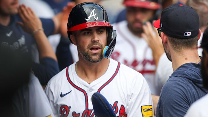 The Atlanta Braves second baseman didn't shy away from being critical of how scheduling around a hurricane was handled. Mandatory Credit: Brett Davis-Imagn Images