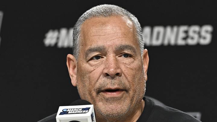 Mar 25, 2026; Houston, TX, USA; Houston Cougars head coach Kelvin Sampson speaks during a practice session press conference ahead of the south regional of the men's 2026 NCAA Tournament at Toyota Center. Mandatory Credit: Maria Lysaker-Imagn Images Mar 25, 2026; Houston, TX, USA; Houston Cougars head coach Kelvin Sampson speaks during a practice session press conference ahead of the south regional of the men's 2026 NCAA Tournament at Toyota Center. Mandatory Credit: Maria Lysaker-Imagn Images