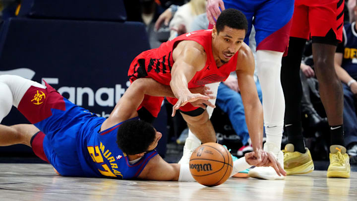 Feb 2, 2024; Denver, Colorado, USA; Portland Trail Blazers guard Malcolm Brogdon.