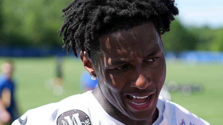 Indianapolis Colts cornerback Sauce Gardner speaks to the media