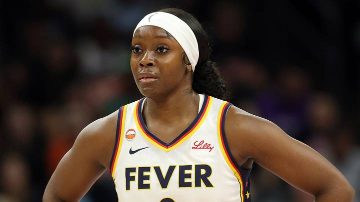 Jul 9, 2026; Phoenix, Arizona, USA; Indiana Fever guard Raven Johnson (3) against the Phoenix Mercury at Mortgage Matchup Center. Mandatory Credit: Mark J. Rebilas-Imagn Images Jul 9, 2026; Phoenix, Arizona, USA; Indiana Fever guard Raven Johnson (3) against the Phoenix Mercury at Mortgage Matchup Center. Mandatory Credit: Mark J. Rebilas-Imagn Images