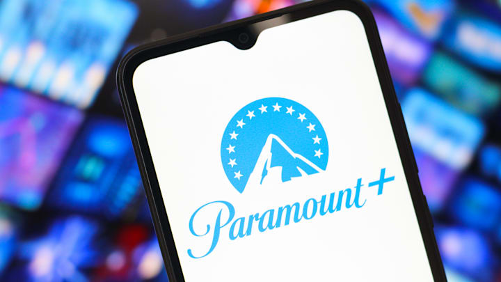 In this photo illustration, the Paramount Plus logo is seen...