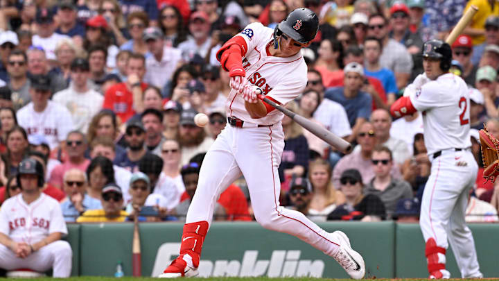 Boston Red Sox star rookie Roman Anthony appeared to injure his back after a fourth inning at-bat on Tuesday.