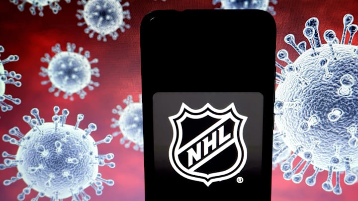 In this photo illustration a National Hockey League (NHL)...
