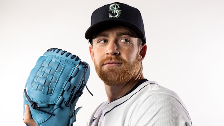 Seattle Mariners pitcher Hunter Cranton poses for a portrait during media day on Feb. 20 at Peoria Sports Complex.