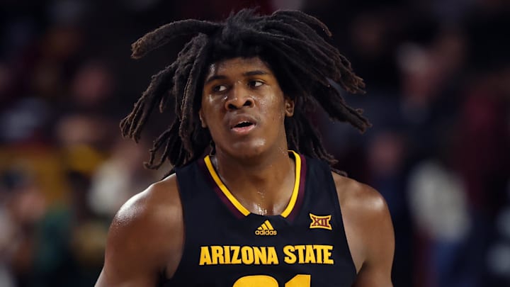 Arizona State Sun Devils forward Jayden Quaintance runs on the court.