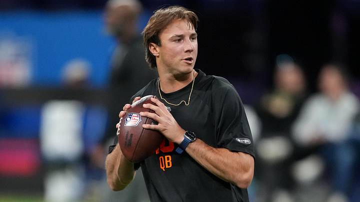 Feb 28, 2026; Indianapolis, IN, USA; Clemson quarterback Cade Klubnik (QB10) during the NFL Scouting Combine at Lucas Oil Stadium. Mandatory Credit: Kirby Lee-Imagn Images Feb 28, 2026; Indianapolis, IN, USA; Clemson quarterback Cade Klubnik (QB10) during the NFL Scouting Combine at Lucas Oil Stadium. Mandatory Credit: Kirby Lee-Imagn Images