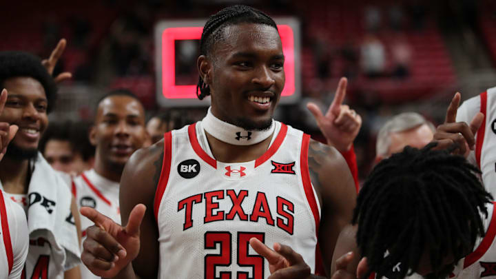 Jan 1, 2024; Lubbock, Texas, USA;  Texas Tech Red Raiders forward Robert Jennings (25) after the