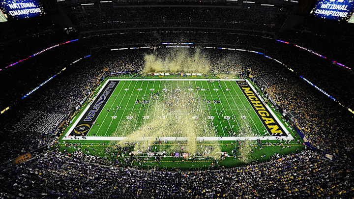 Jan 8, 2024; Houston, TX, USA; A general view after the Michigan Wolverines defeated the Washington in the National Championship of the College Football Playoff.