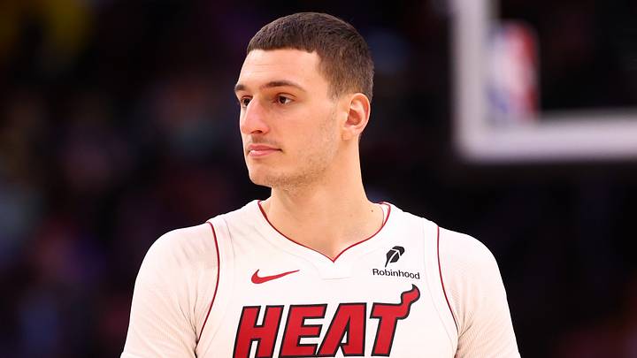 Jan 25, 2026; Phoenix, Arizona, USA; Miami Heat forward Nikola Jovic (5) against the Phoenix Suns at Mortgage Matchup Center. Mandatory Credit: Mark J. Rebilas-Imagn Images Jan 25, 2026; Phoenix, Arizona, USA; Miami Heat forward Nikola Jovic (5) against the Phoenix Suns at Mortgage Matchup Center. Mandatory Credit: Mark J. Rebilas-Imagn Images